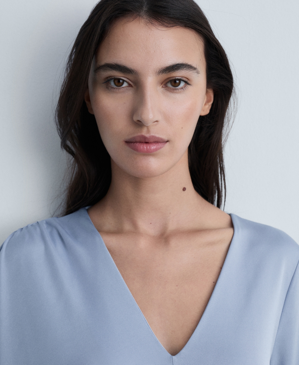 Mango Asymmetric Draped Gown Sky Blue In Sky Blue