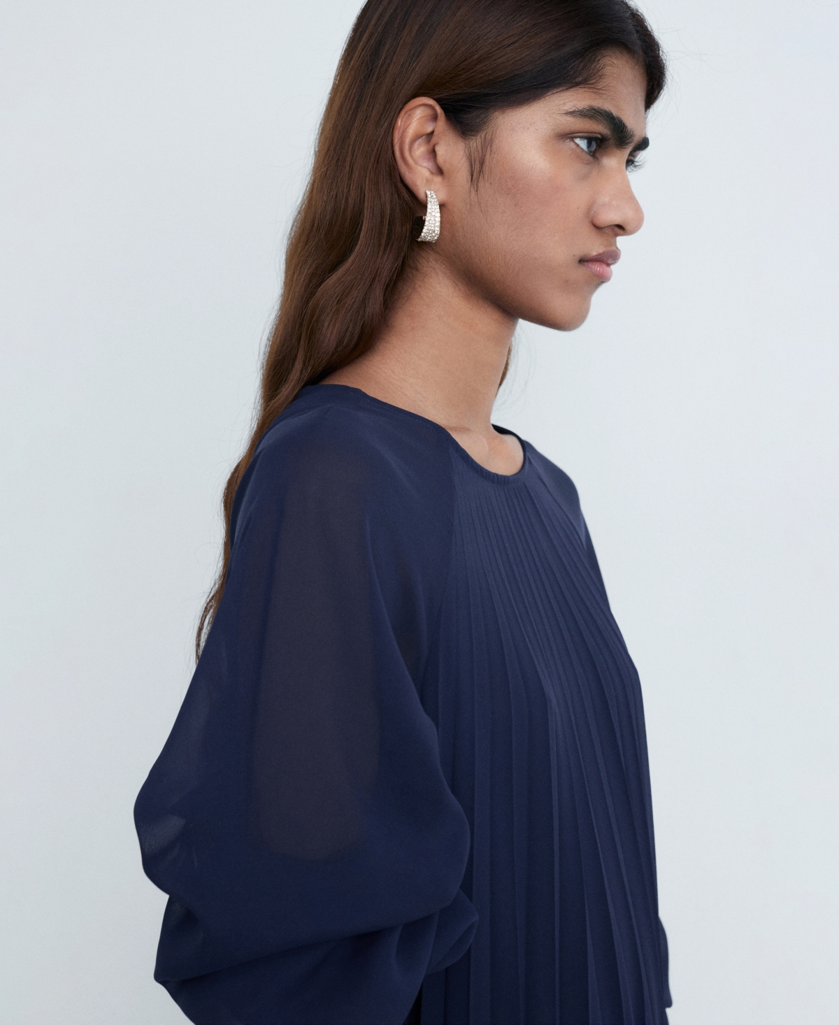 Shop Mango Women's Bow Belt Pleated Dress In Navy