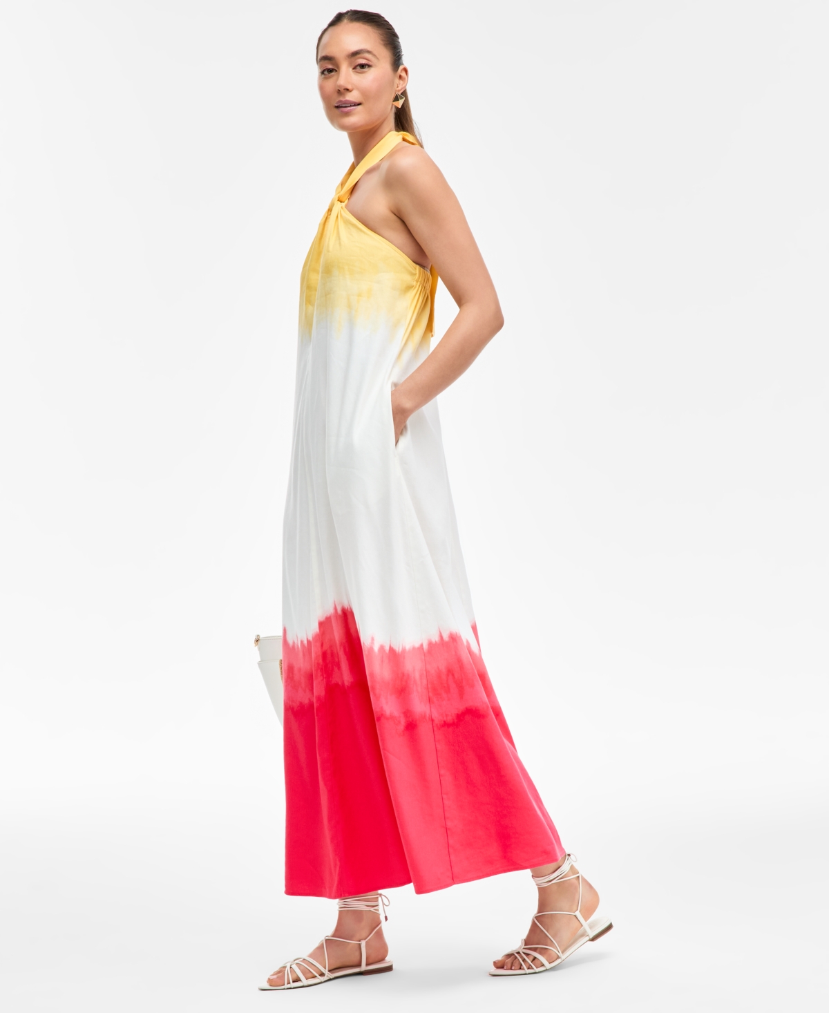 Shop Inc International Concepts Women's Dip-dyed Linen-blend Maxi Dress, Exclusively At Macy's In Shirlee Dye