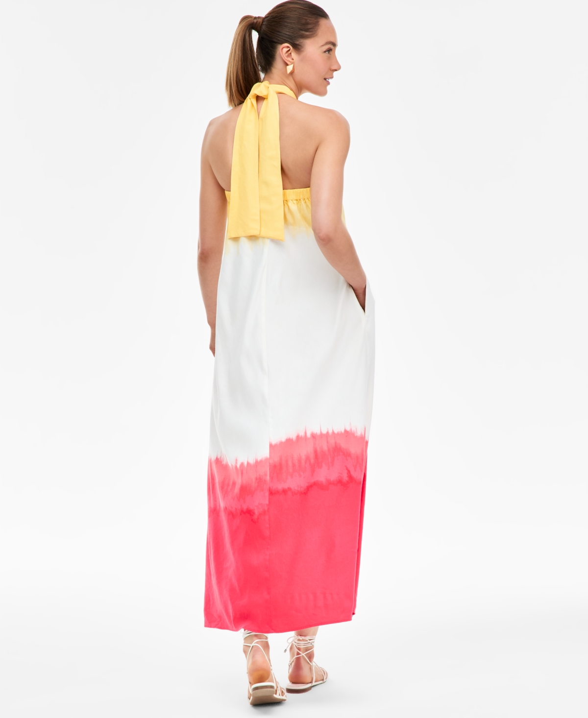Shop Inc International Concepts Women's Dip-dyed Linen-blend Maxi Dress, Exclusively At Macy's In Shirlee Dye