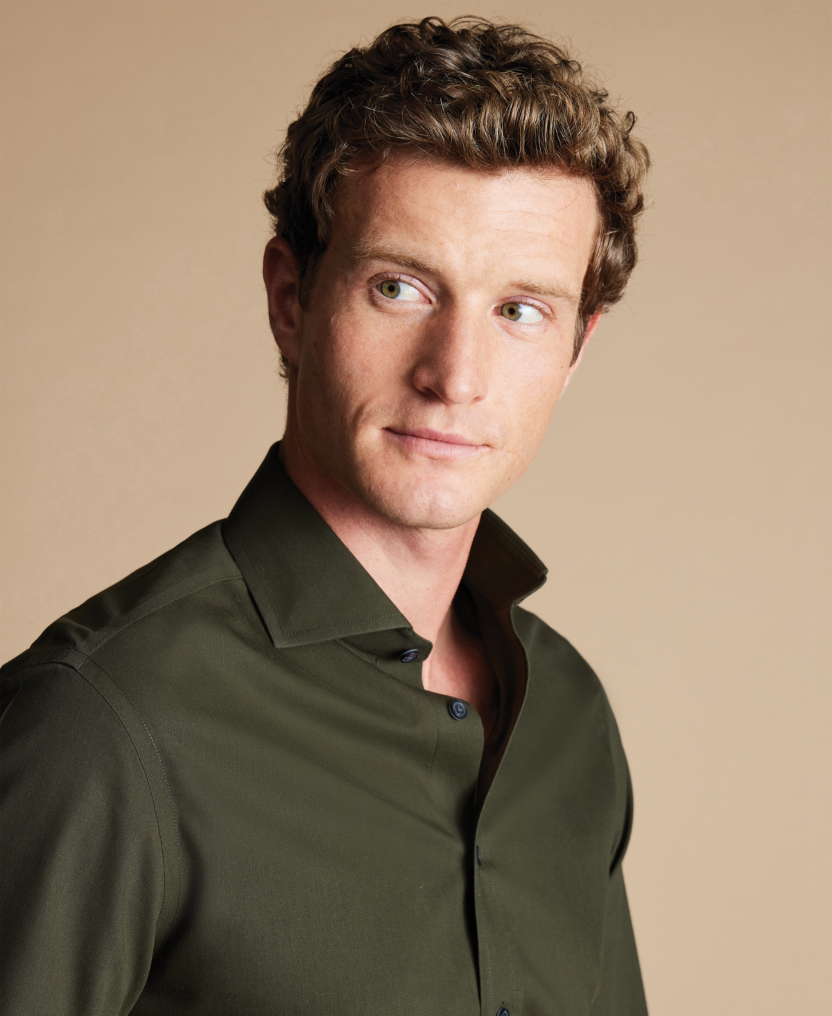 Charles Tyrwhitt Men's Slim Fit Button-down Washed Oxford Shirt In Green