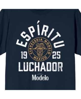 Men's Espiritu Luchador Logo Crew Neck Short Sleeve Navy T-shirt-3XL