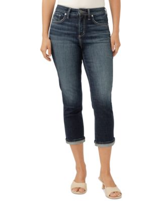 Silver Jeans Co. - Women's Avery High-Rise Curvy-Fit Denim Capri Jeans