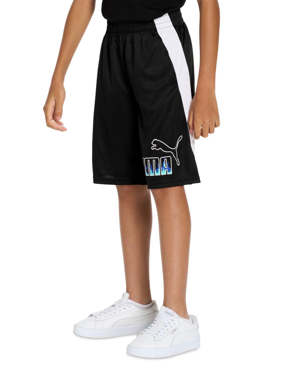 Puma Big Boys Logo Graphic Shorts In  Black