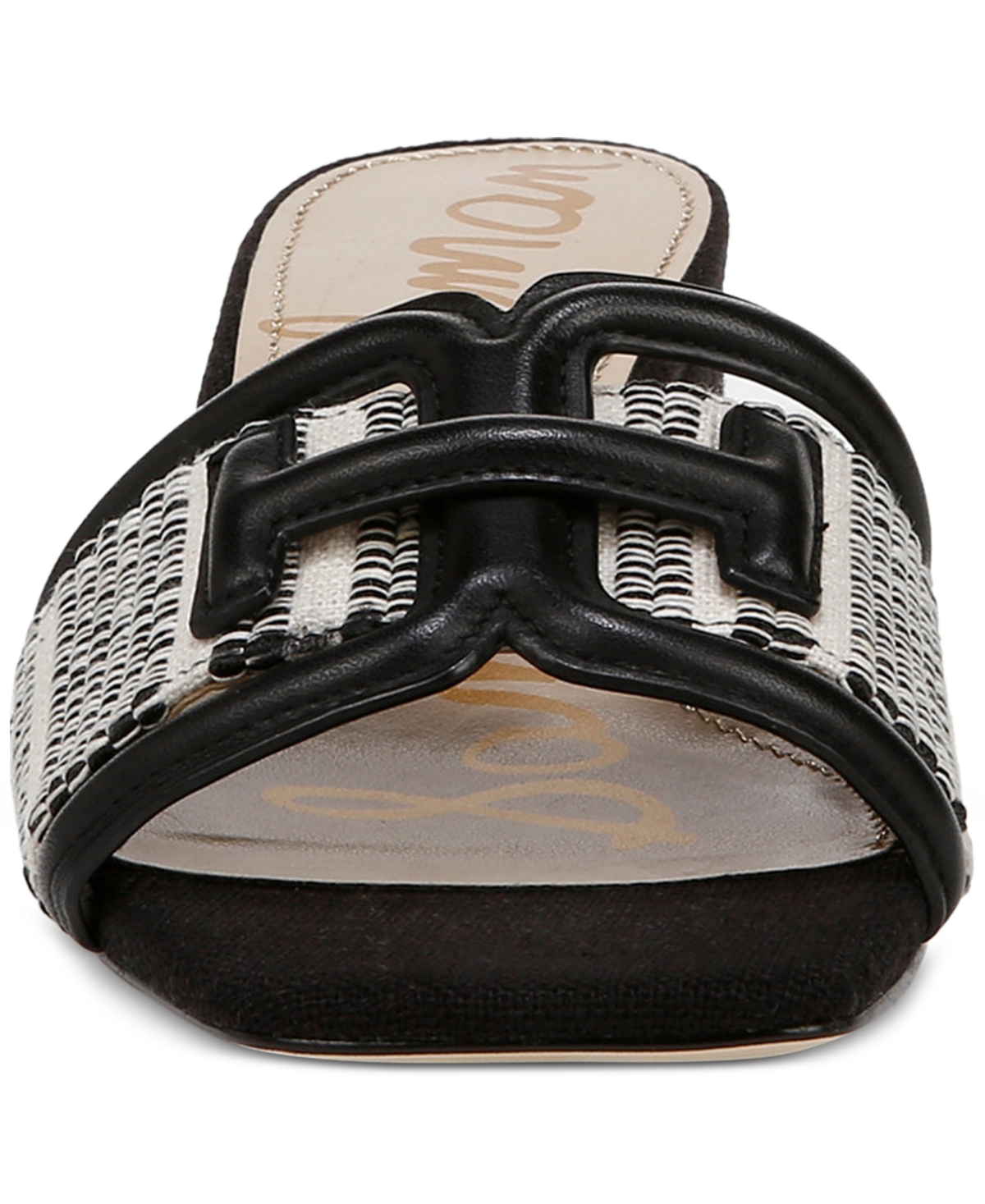 Shop Sam Edelman Women's Waylon Block-heel Slide Sandals In Black,natural