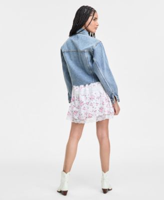 Celebrity Pink Planet Heart Mini Dress  Denim Jacket In Clap Track