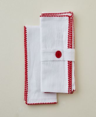 Embroidered Edge Napkins, Set of 4
