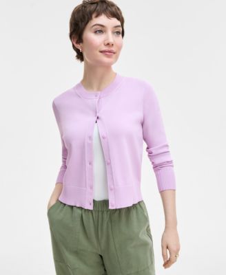 On 34th - Women's Crewneck Button-Front Long-Sleeve Cardigan