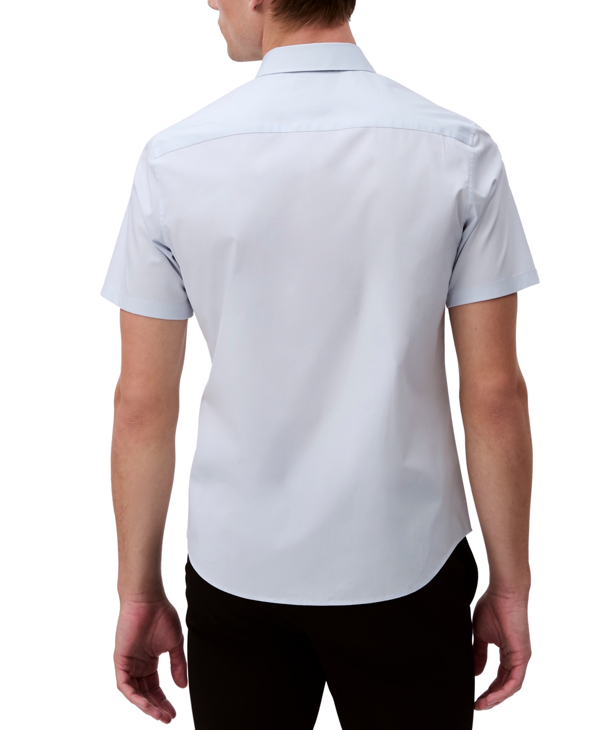 Shop Calvin Klein Men's Slim Fit Short Sleeve Solid Stretch Button-front Shirt In Plein Air