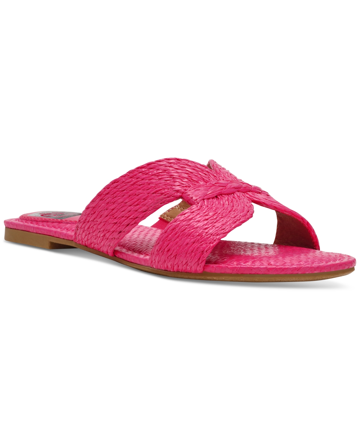 Dv Dolce Vita Women's Geeya Raffia Criss Cross Strap Flat Slide Sandals In Watermelon Raffia