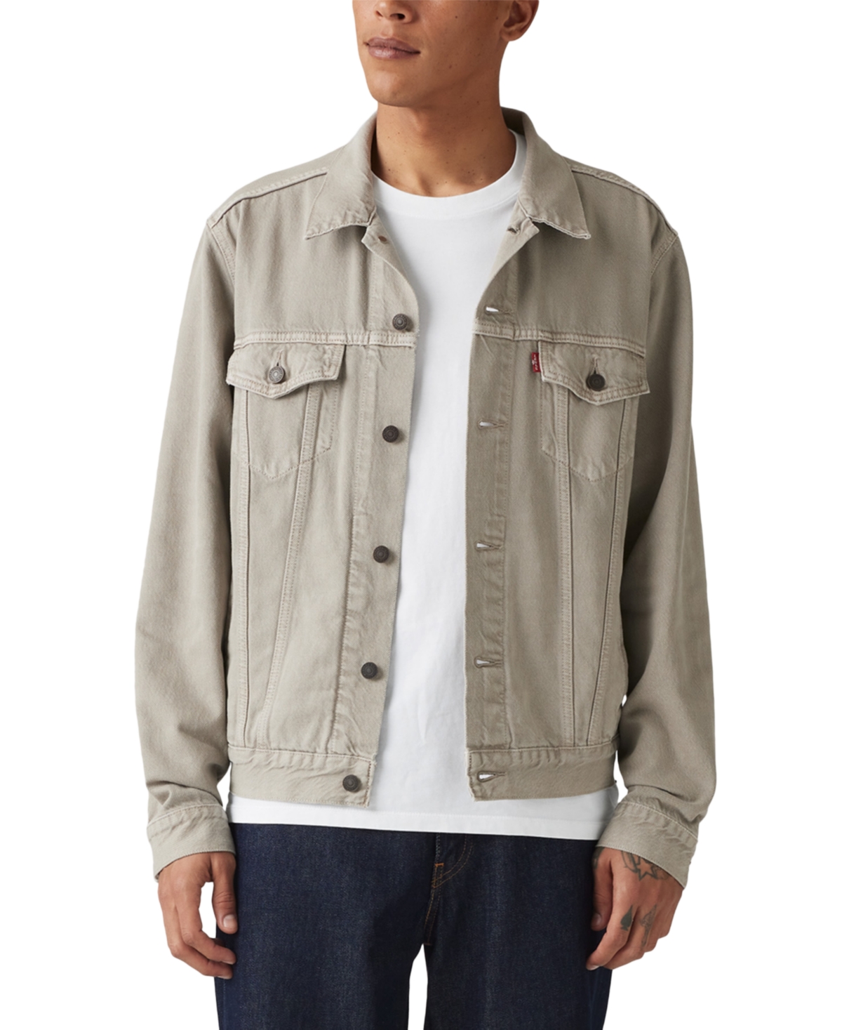 Levi's Men's Regular Fit Stretch Denim Trucker Jacket In Green