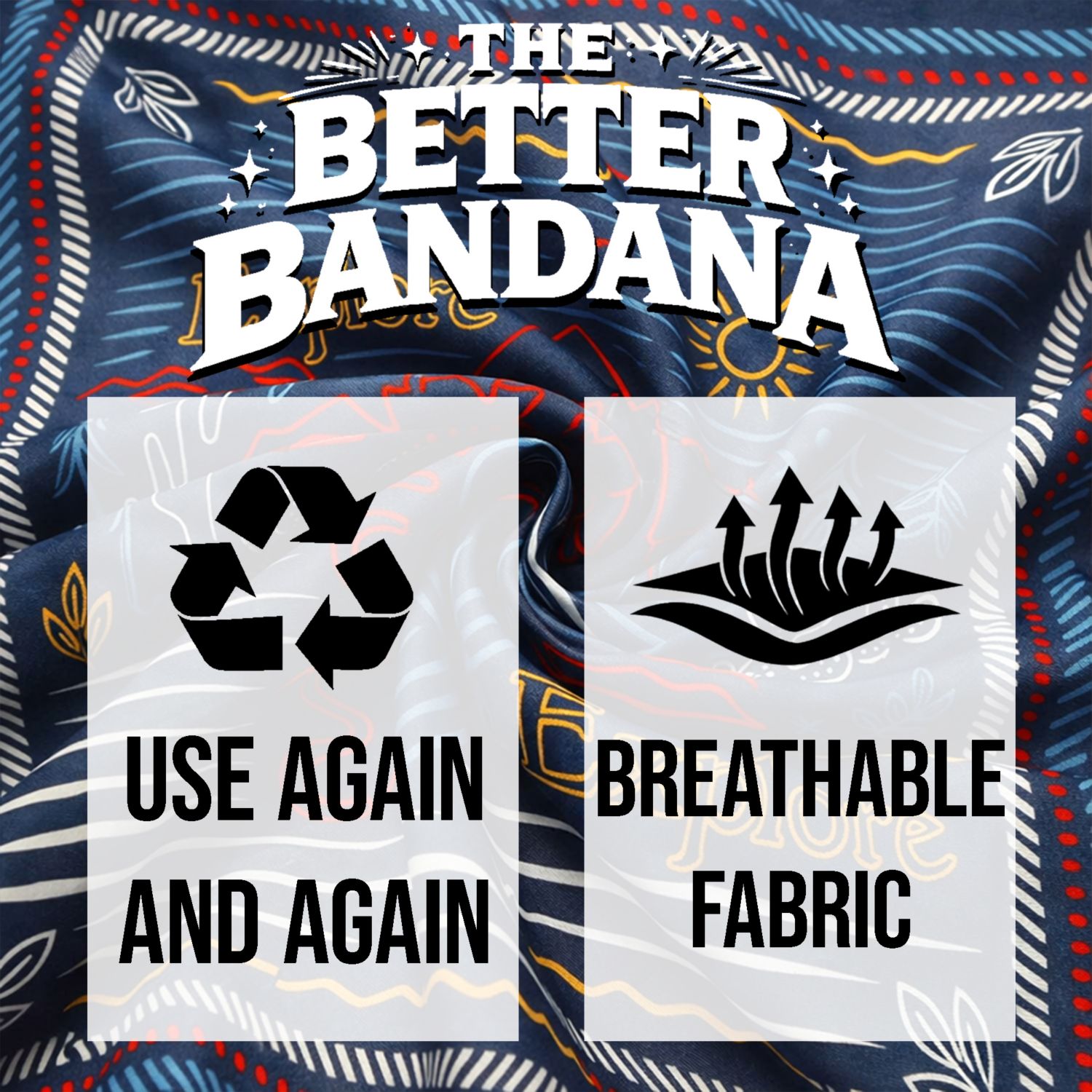Lightweight Americana 22"x22" 6-Pack Bandana Set