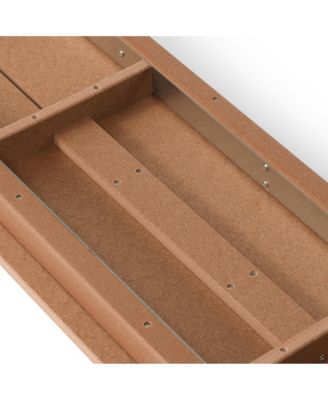 6-Piece Outdoor HDPE Rectangular Patio Dining Table Set with Bench