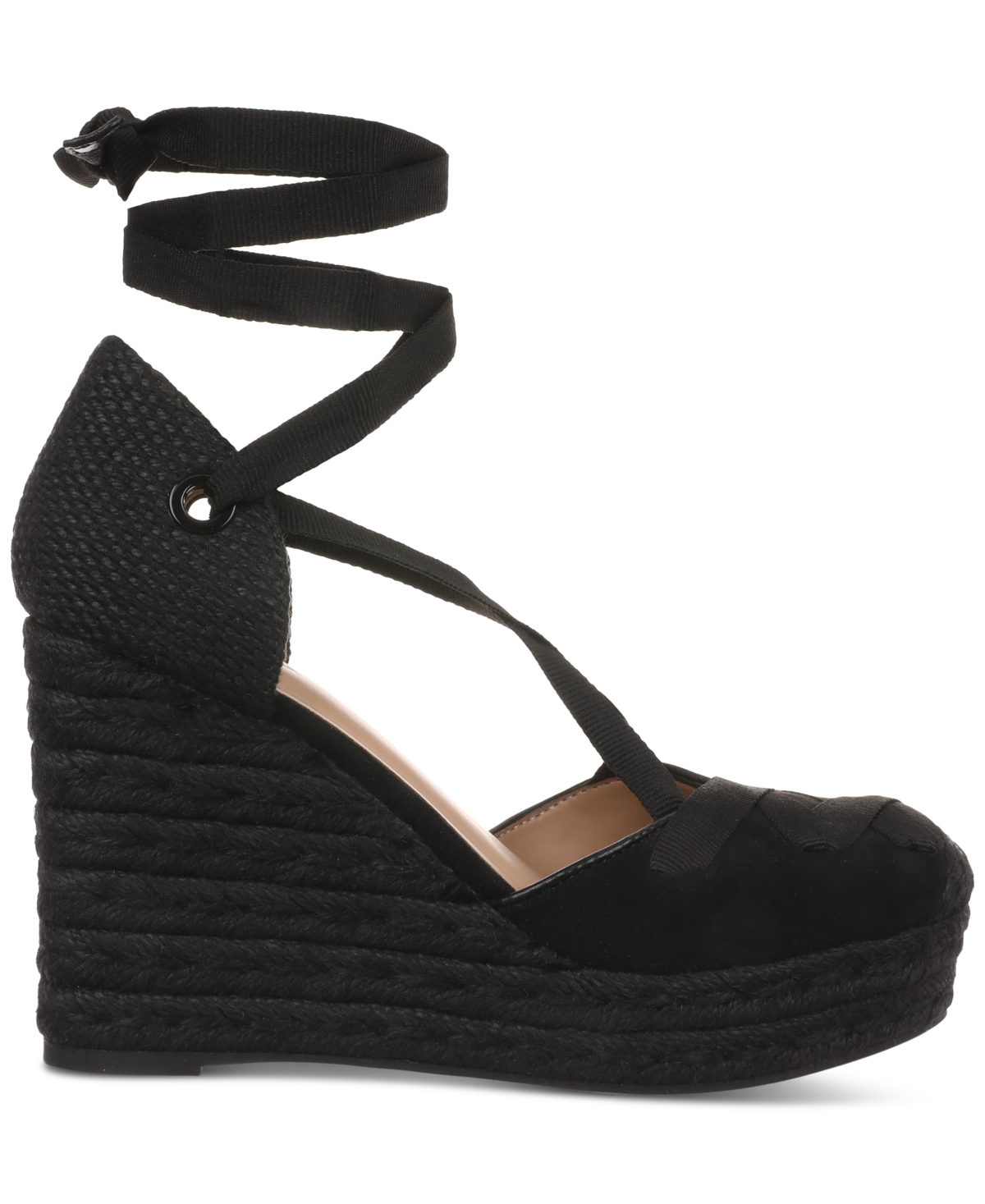 Shop Inc International Concepts Women's Merryy Espadrille Wedge Sandals, Exclusively At Macy's In Black Micro