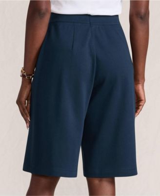 Women's Sport Knit High Rise Pleated 12" Bermuda Shorts