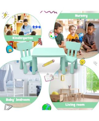 3 Pieces Toddler Multi Activity Play Dining Study Kids Table and Chair Set