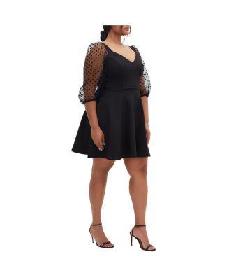 Платье с короткими рукавами в стиле Ашер Плюс Размер