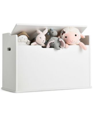 Kids Toy Wooden Flip-top Storage Box Chest Bench with Cushion Hinge