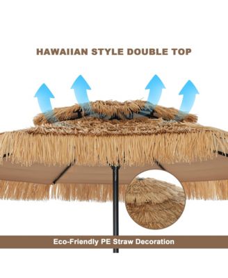 10 Ft. Outdoor Double Top Hawaiian Style Thatch Umbrella