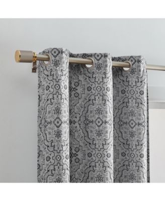 Berber Ikat Print Blackout Window Curtain Panel, Set of 2