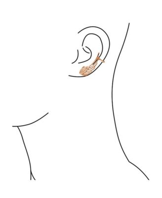 Trendy Angel Wing Feather Ear Cuff Cartilage Earrings Rose Gold Silver Plated