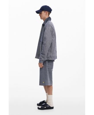 Men's Baggy striped Bermuda shorts