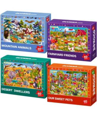 4 x 60 Pieces Jigsaw Puzzles for Kids Ages 4-6