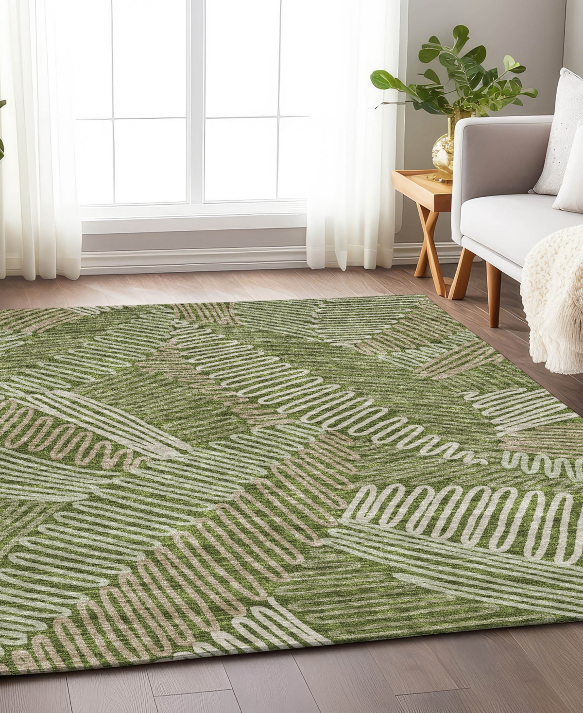 Addison Chantille Acn904 2'6"x3'10" Area Rug In Olive