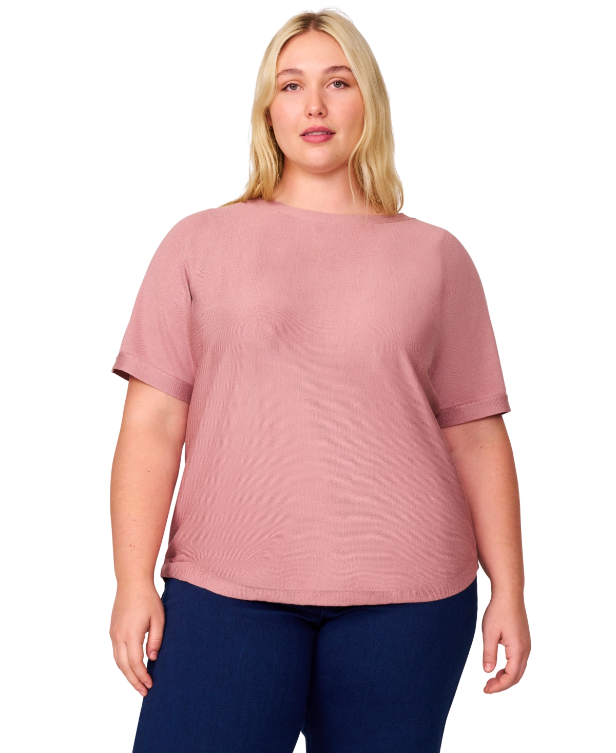 Plus Size Button-Back Dolman-Sleeve Sweater, Exclusively at Macy's - Jet Black