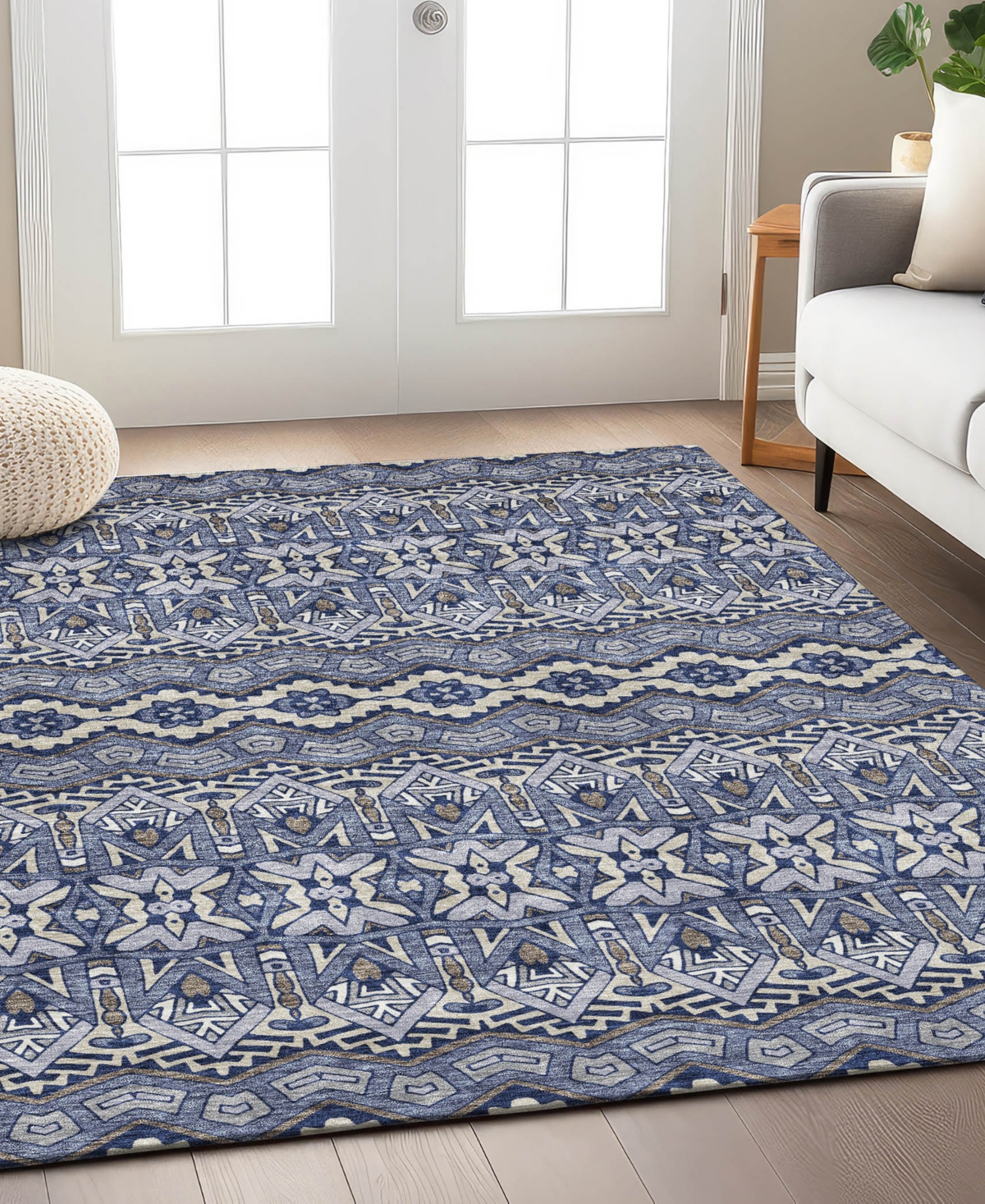 Shop Addison Chantille Machine Washable Acn909 9'x12' Area Rug In Denim