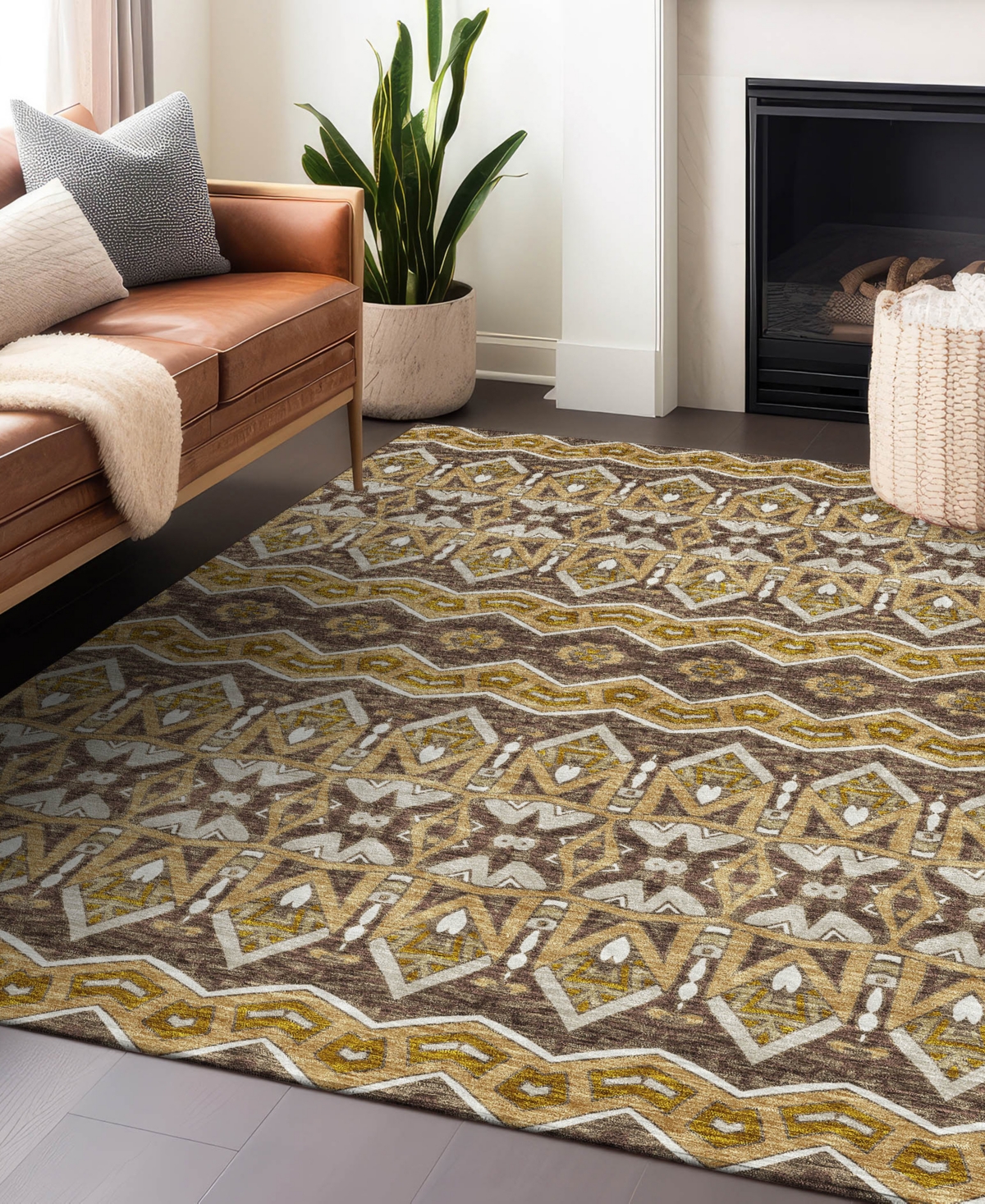 Addison Chantille Acn909 5'x7'6" Area Rug In Gold