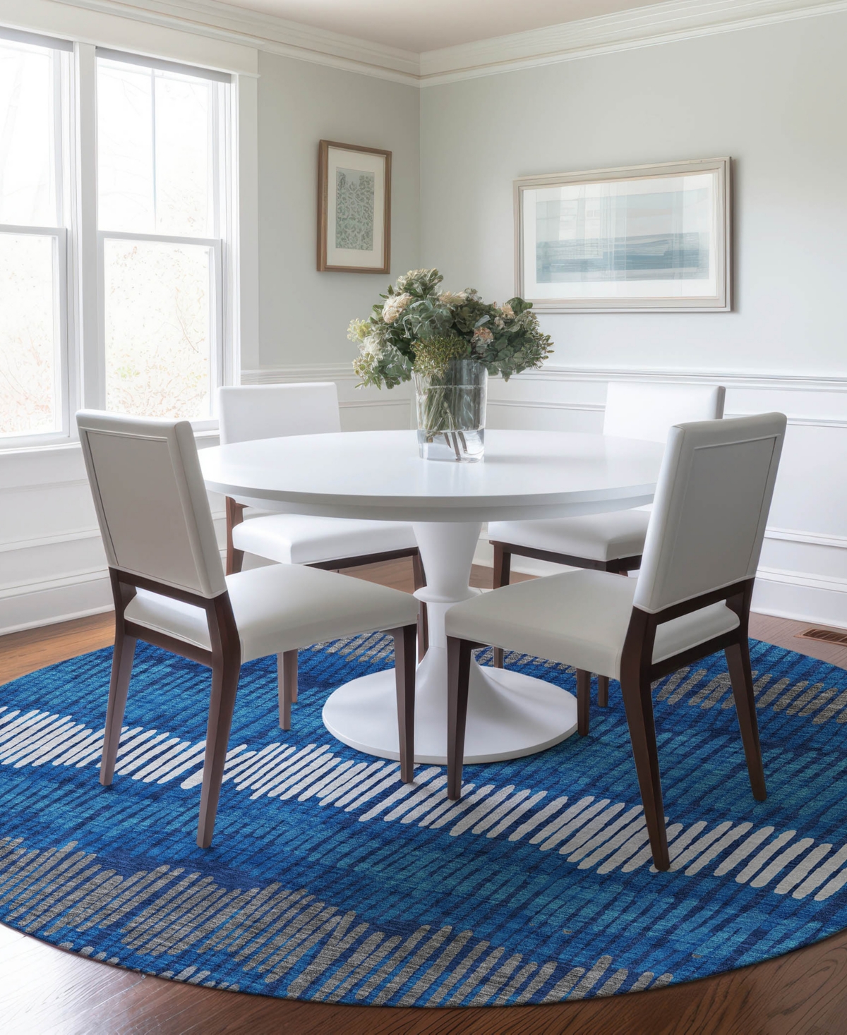 Addison Chantille Acn889 8'x8' Round Area Rug In Navy
