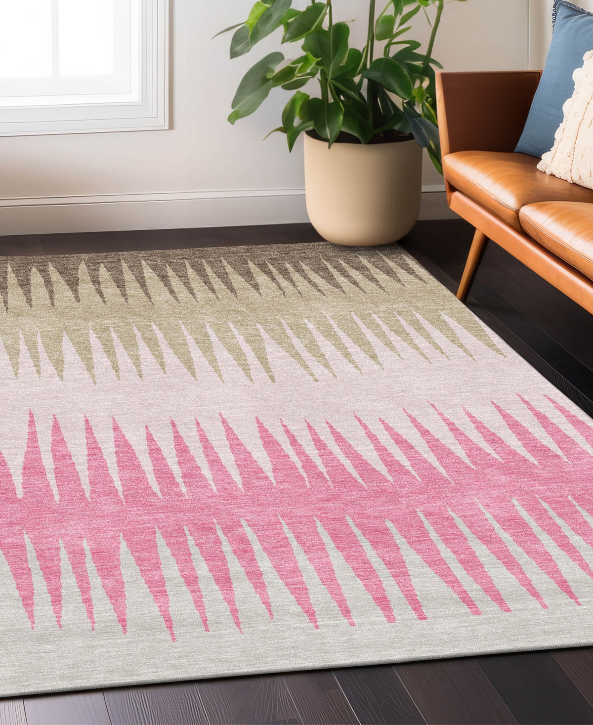 Addison Chantille Acn886 2'6"x3'10" Area Rug In Pink