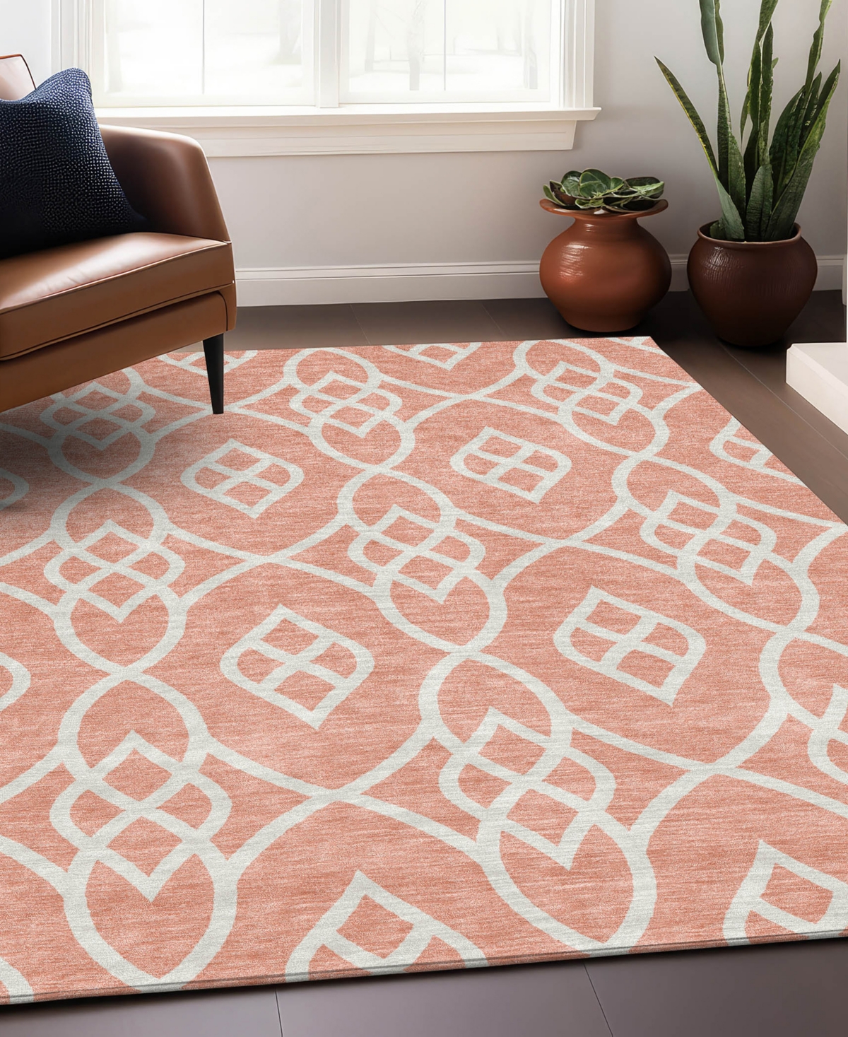 Addison Chantille Acn884 5'x7'6 Area Rug In Salmon