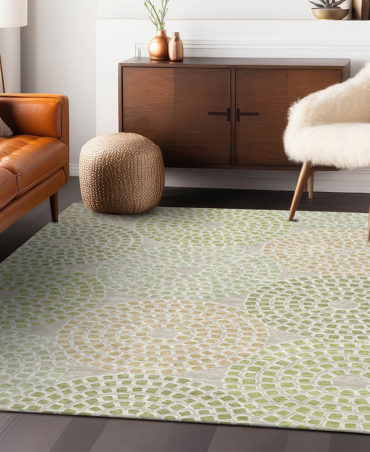 Addison Chantille Acn882 5'x7'6 Area Rug In Sage