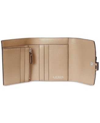 Маленький камериновый кошелек с клапаном из кожи Лорен Ральф Лорен, отделанный галькой