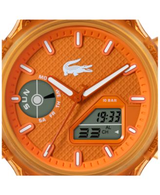 Men's Orange Silicone Strap Watch, 45mm