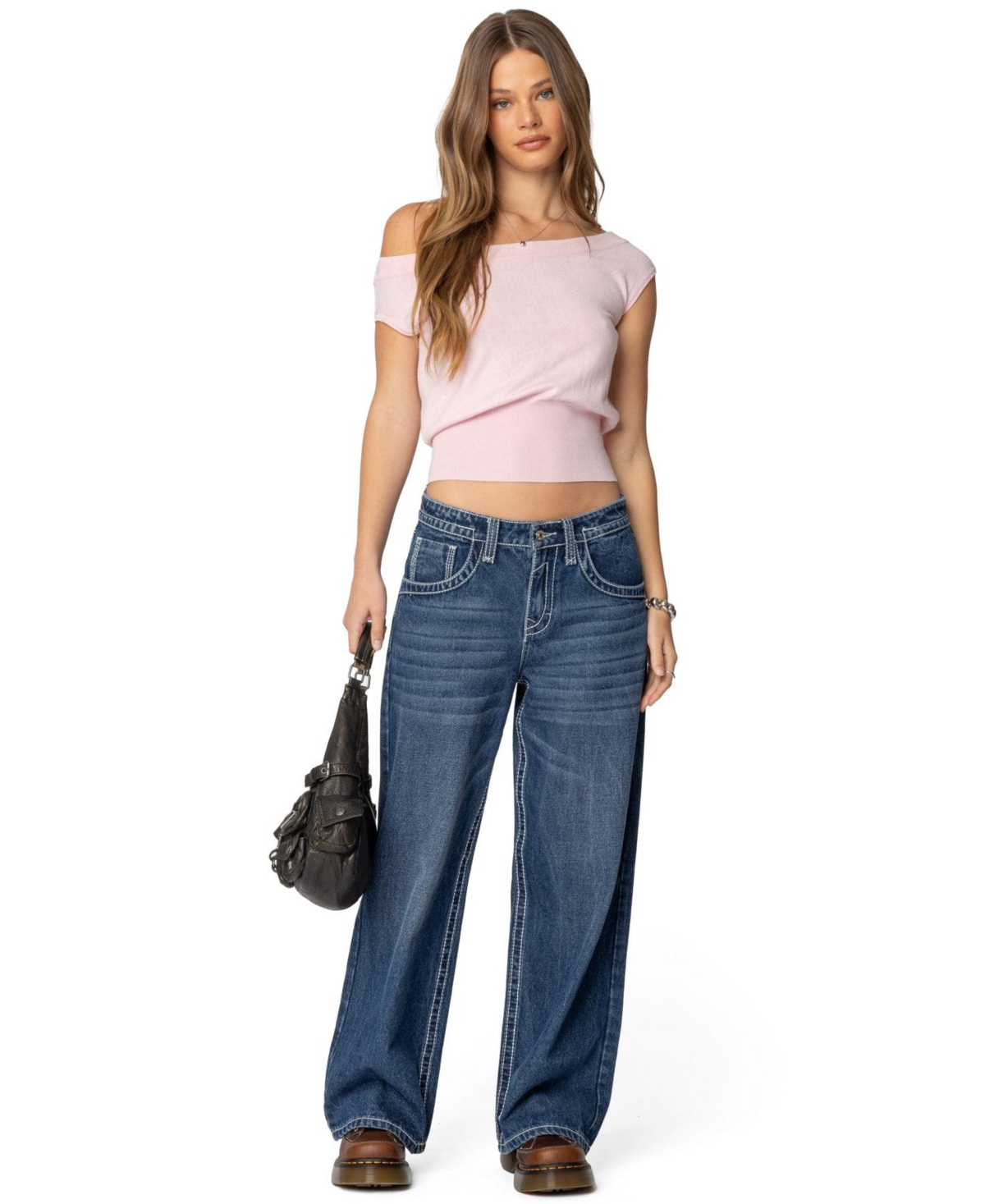 Edikted Womens Pheobe Contrast Knit Tank Top