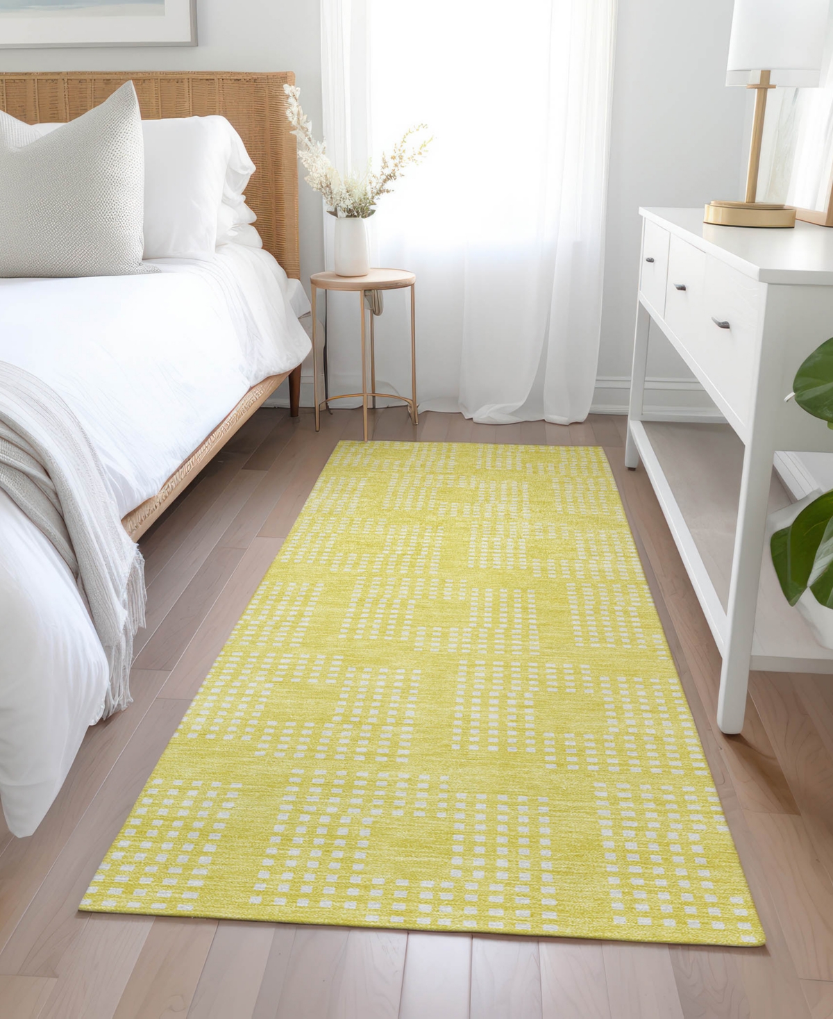 Addison Chantille Acn890 2'3"x7'6" Runner Area Rug In Yellow