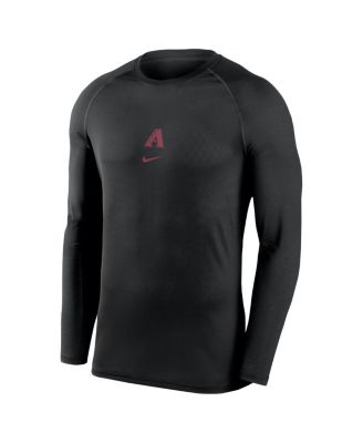 Мужская черная футболка реглан Arizona Diamondbacks Authentic Collection Реглан с длинным рукавом от Nike
