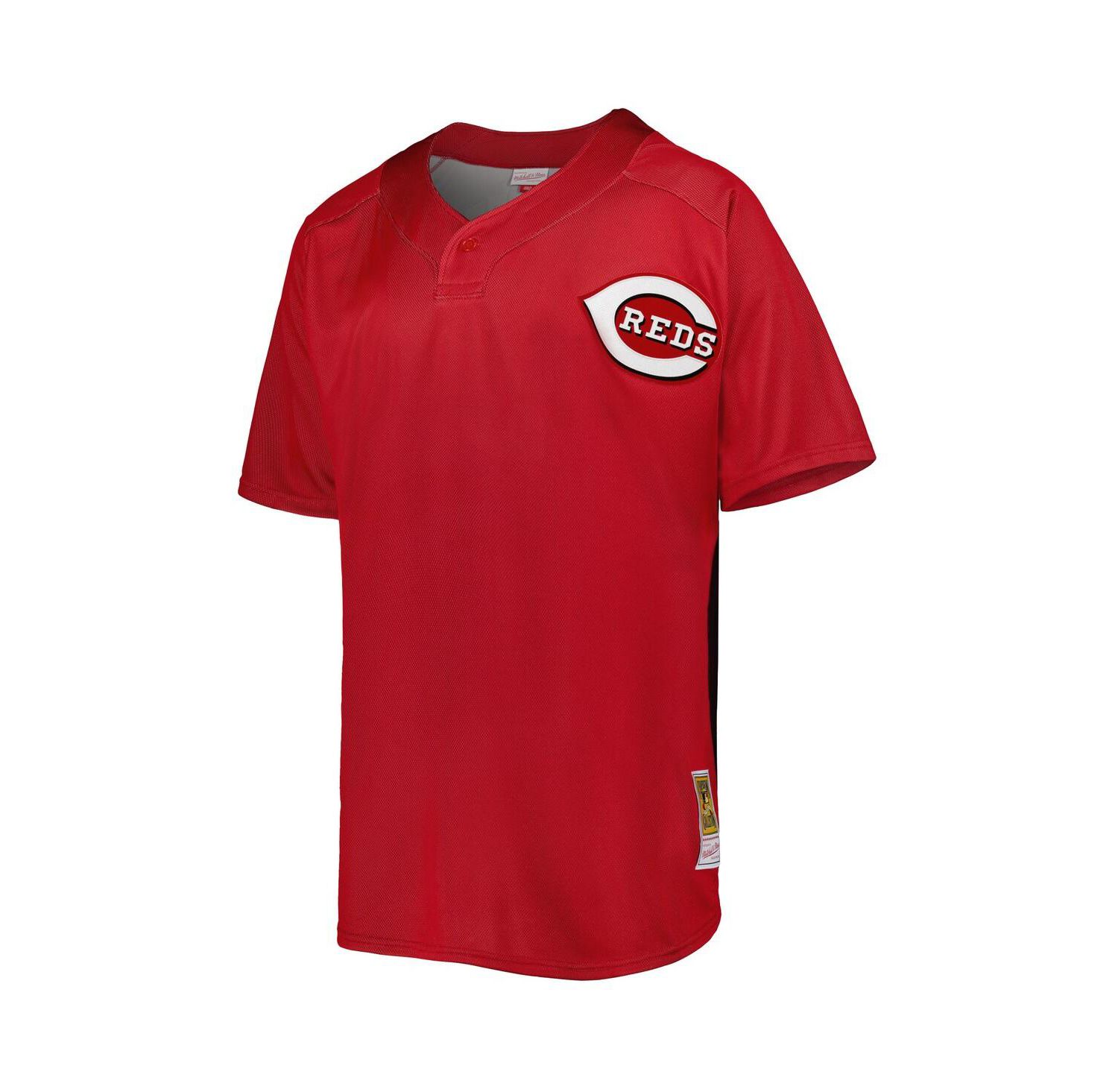 Men's Ken Griffey Jr. Red Cincinnati Reds Cooperstown Collection Mesh Batting Practice Button-Up Jersey