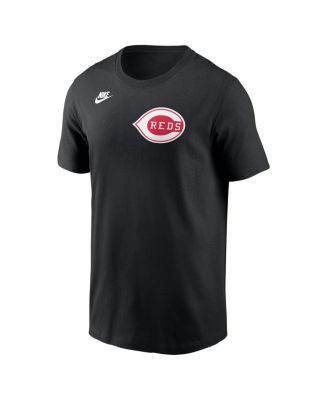 Men's Black Cincinnati Reds Cooperstown Wordmark T-Shirt