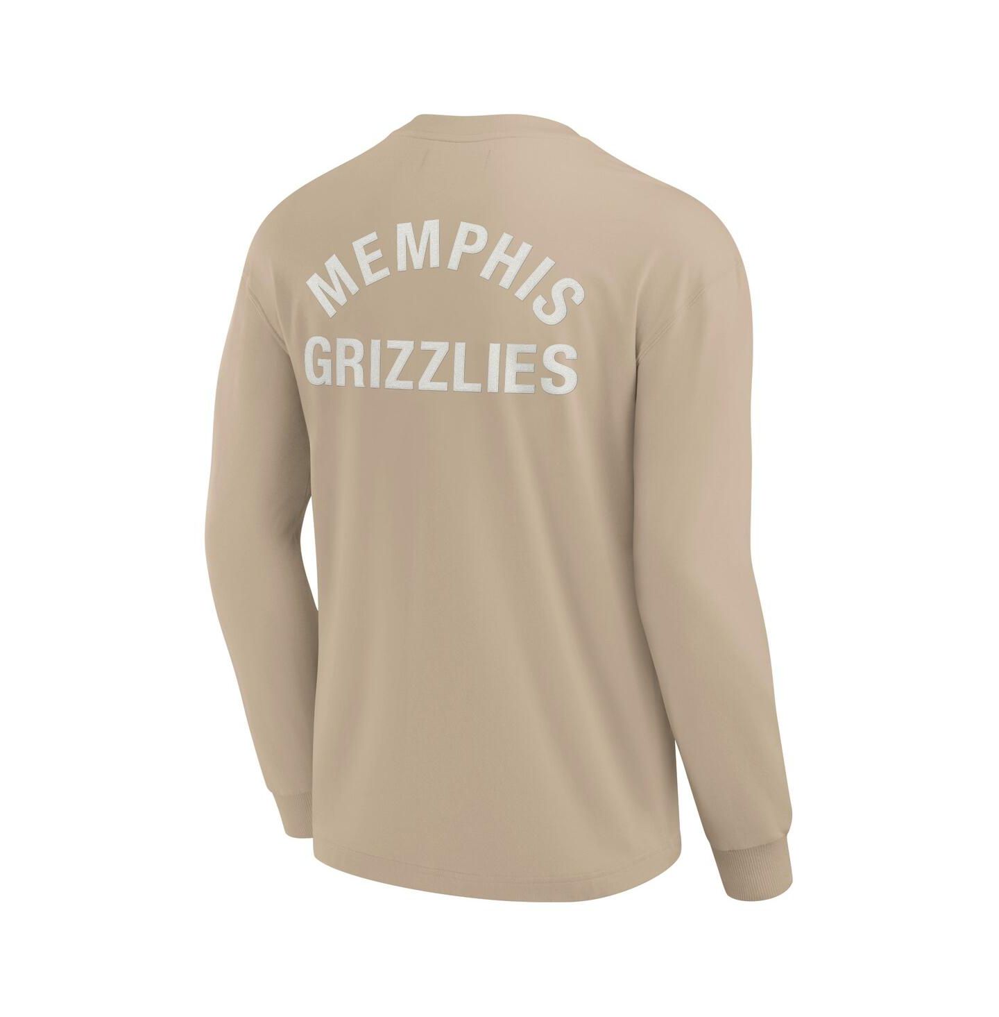 Футболка Fanatics Khaki Memphis Grizzlies Elements Super Soft Long Sleeve — фото 3