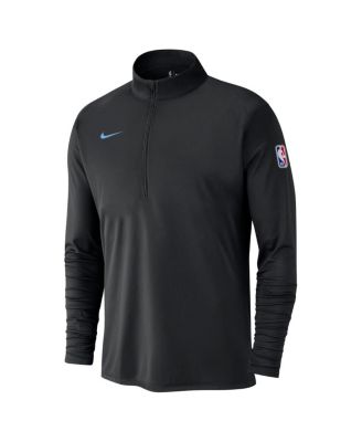 Мужская черная футболка Nike LA Clippers 2024/25 City Edition Authentic Coachs Performance с застежкой-молнией на половину длины.