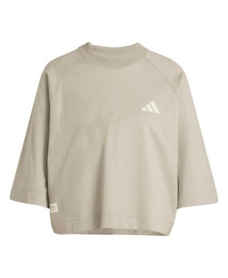 Женский оливковый топ премиум-класса для болельщиков Mercedes-AMG Petronas F1 Team оливкового цвета от Adidas.