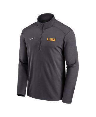 Мужской топ Nike Anthracite LSU Tigers Prime Time Pacer Performance с застежкой-молнией на половину длины