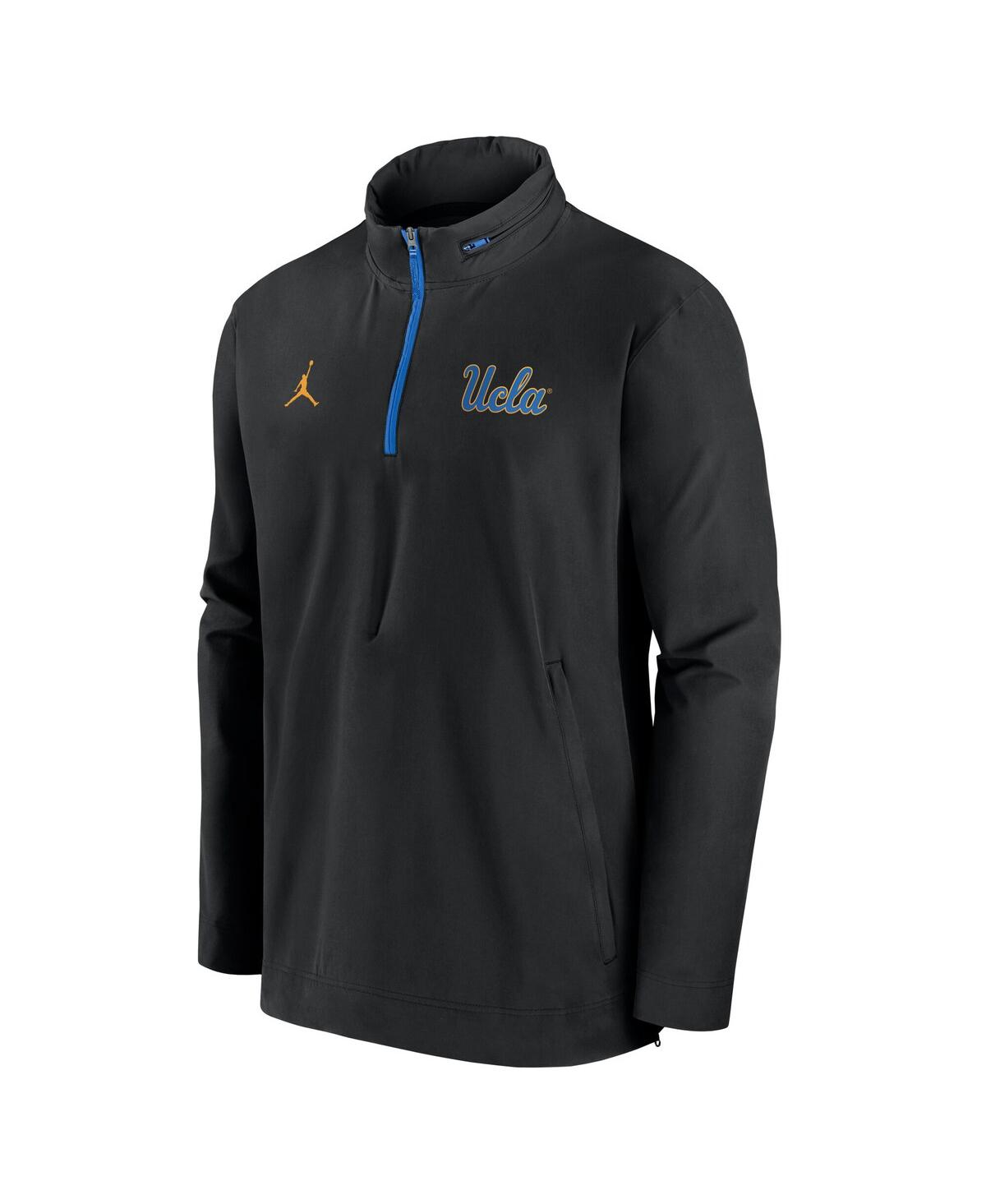 JORDAN MEN'S BLACK UCLA BRUINS SIDELINE COACHES QUARTER-ZIP JACKET 