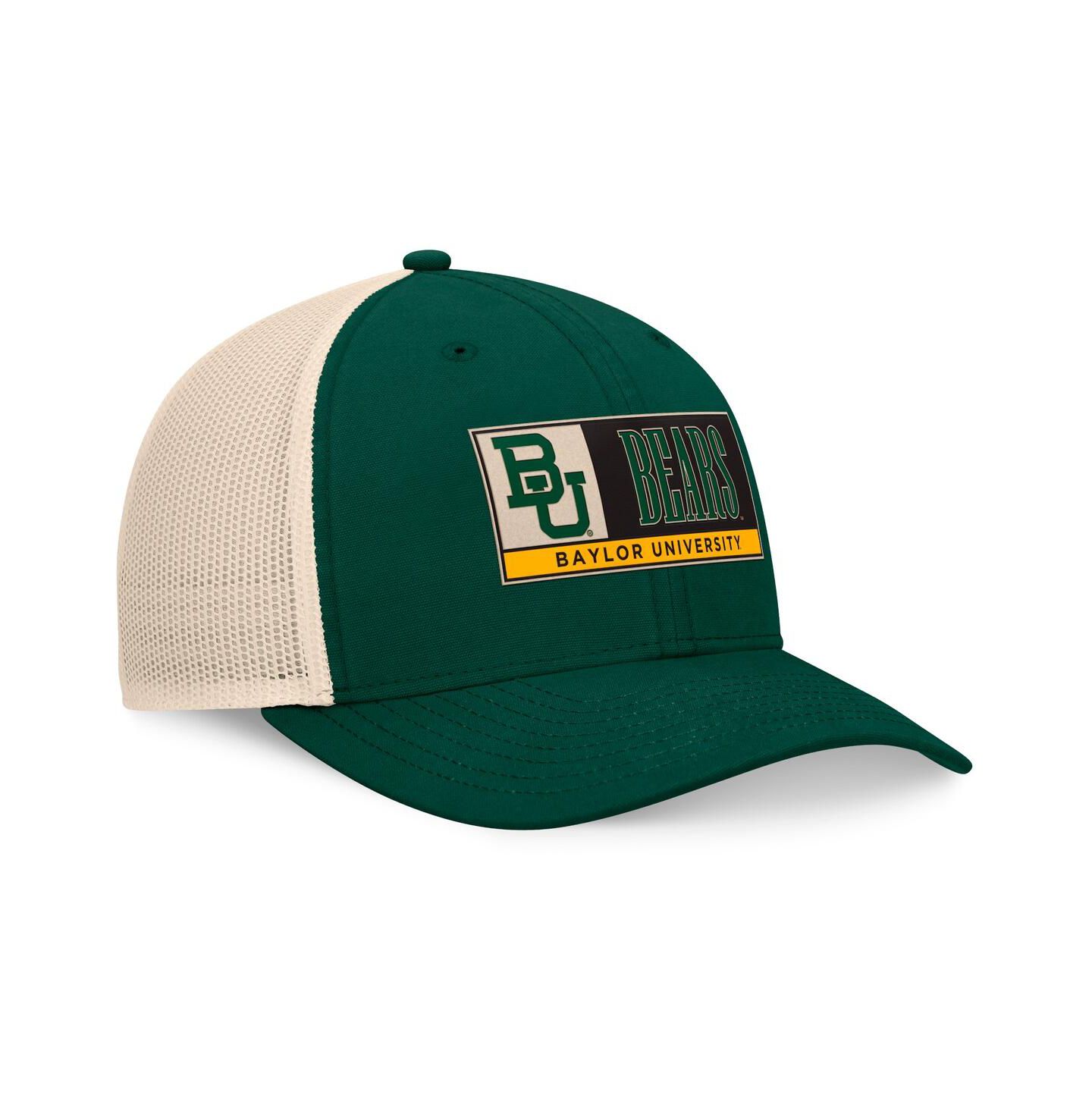 Мужская кепка Top of the World Green/Natural Baylor Bears Bennett Trucker Adjustable Hat — фото 3