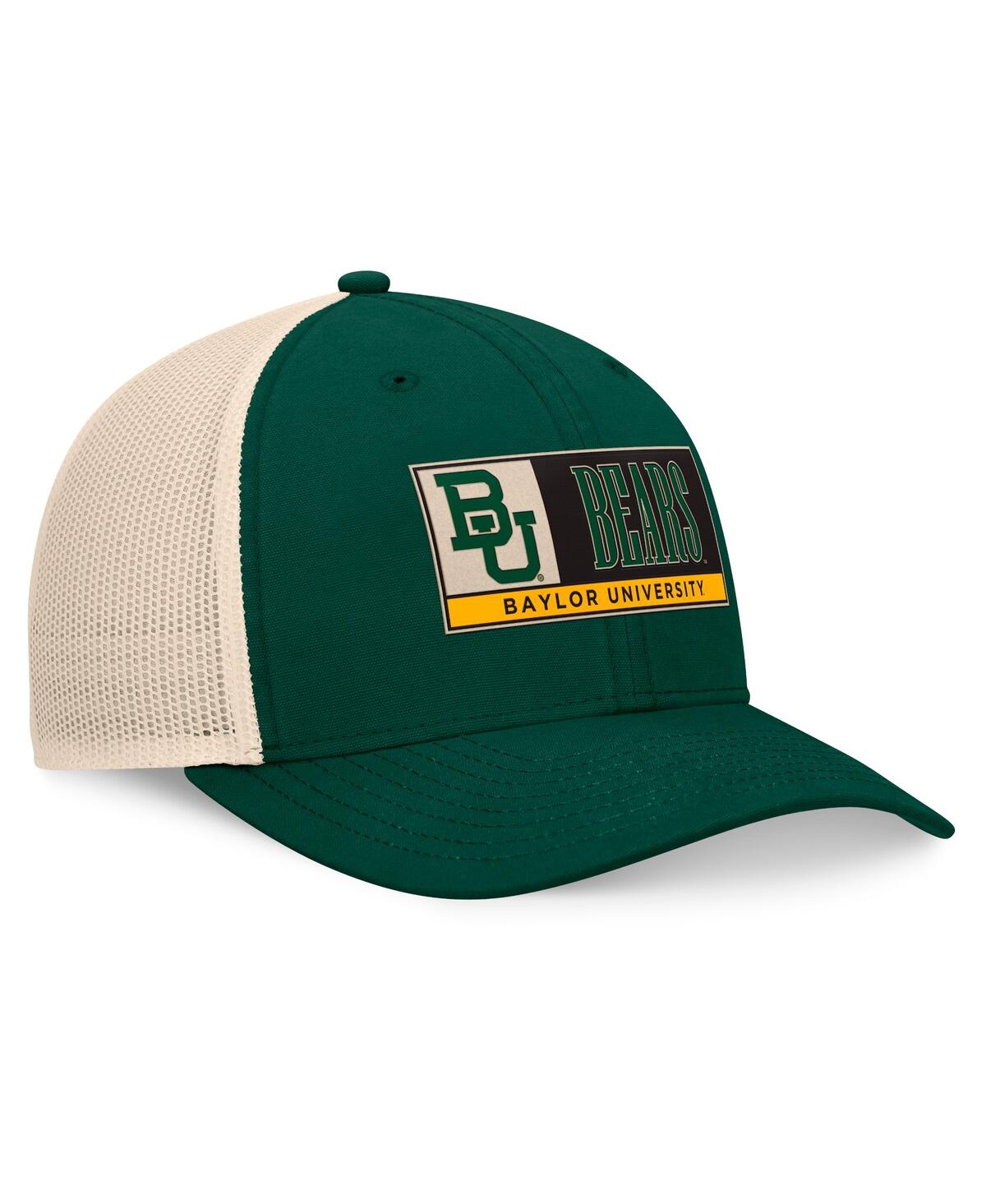 Top Of The World Men's Green/natural Baylor Bears Bennett Trucker Adjustable Hat In Green,natural