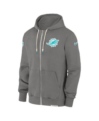 Мужская толстовка Nike Pewter Miami Dolphins Player с капюшоном на молнии